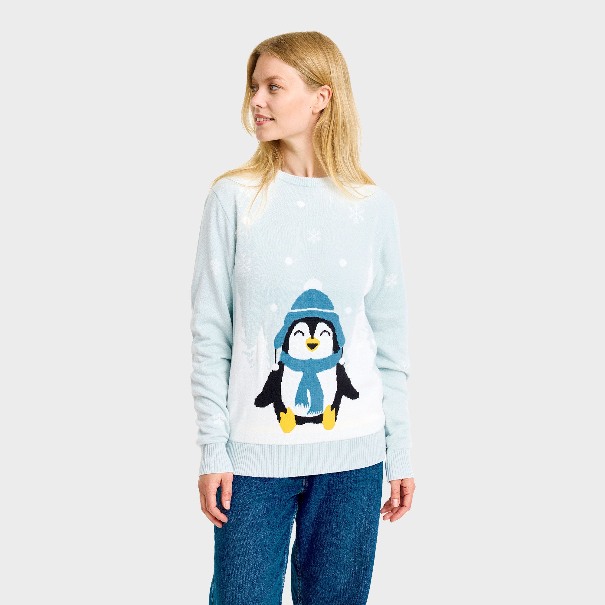 Den søde pingvin julesweater - Dame.